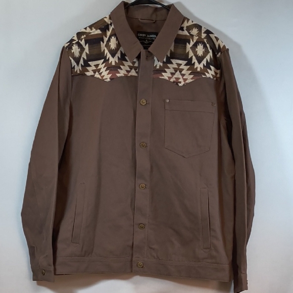 Cody James Other - Cody James Mens Goldmine Southwestern Print Yoke Canvas Tucker Jacket S-2XL